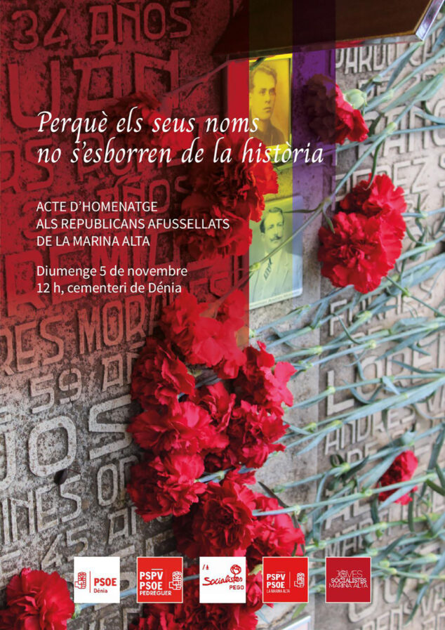 Imagen: Acto de Socialistes Marina Alta en homenaje a los republicanos fusilados en Dénia