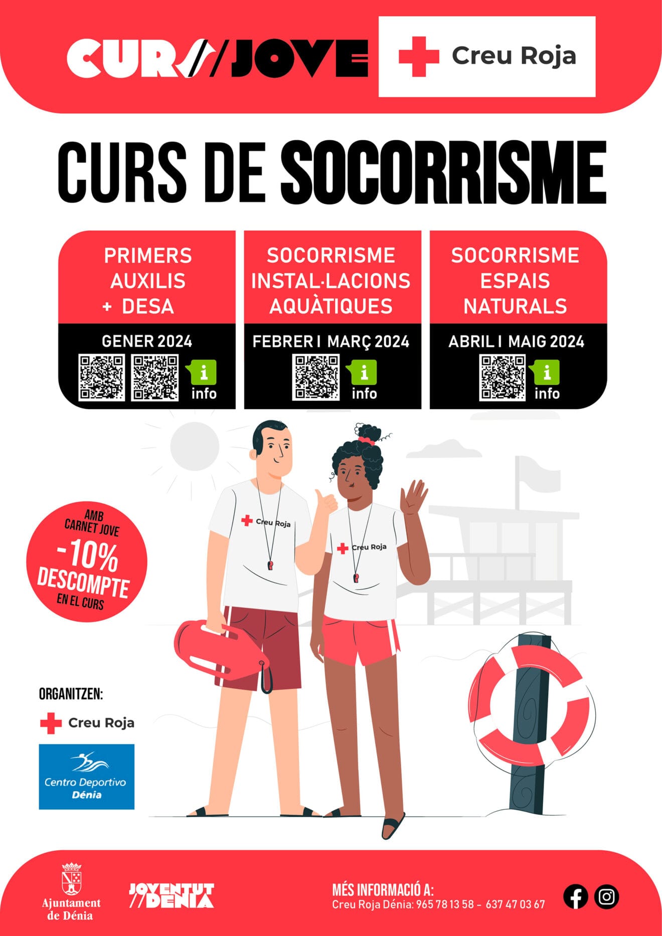 Cartel curso de socorrismo de Dénia