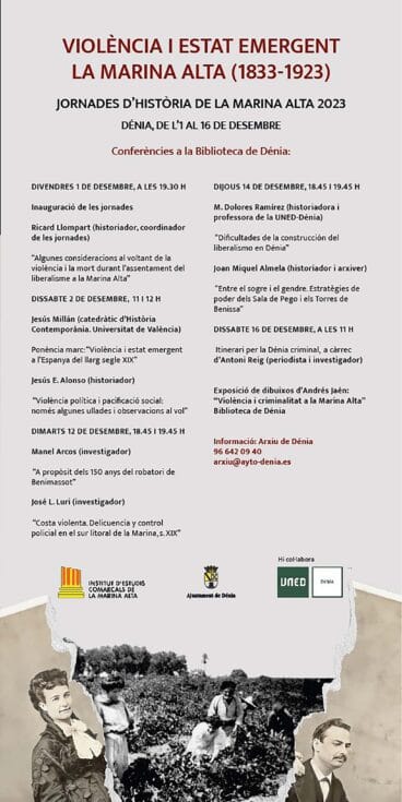 Cartel de las jornadas de Historia en la Marina Alta