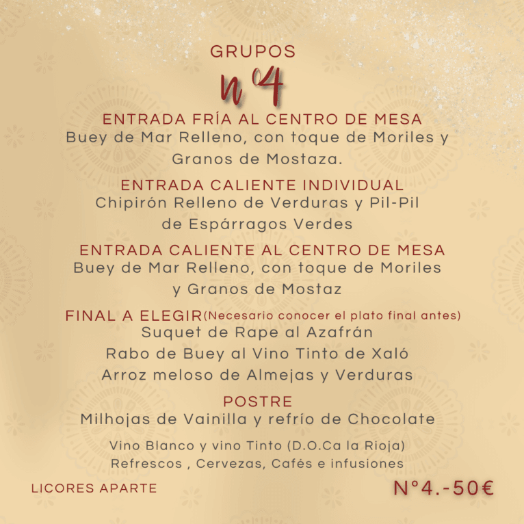 Descubre diferentes menús para degustar la rica gsatronomía