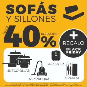 Descuento de hata un 40% en sofás y sillones de gran calidad