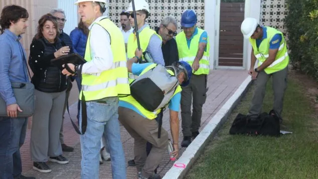 Imagen: Marcación para delimitar la zona de dominio público en en litoral de Dénia