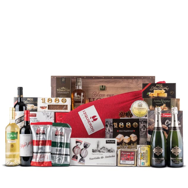 una cesta completa para regalar en navidad