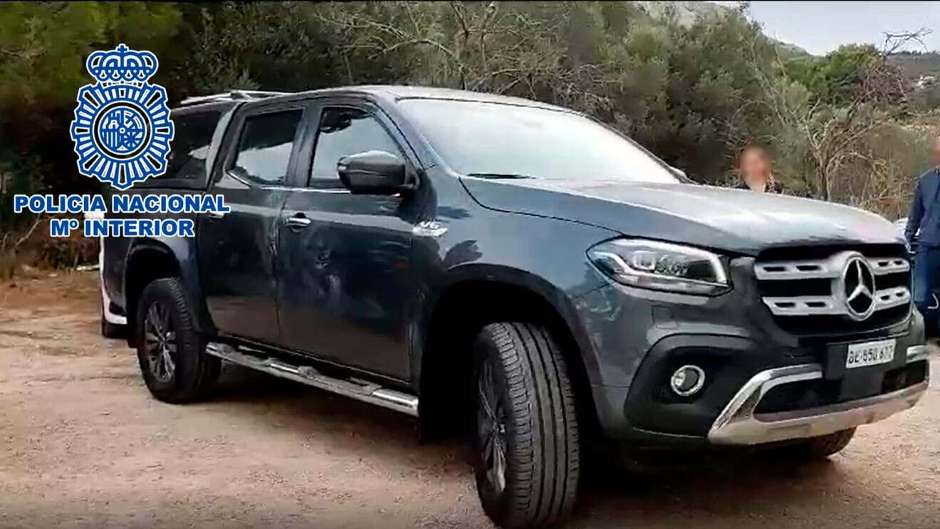 Vehículo robado por la banda criminal detenida en Dénia