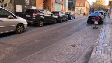 Adoquinado distinto en carrer Colón