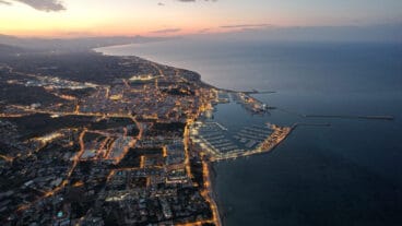 atardecer en denia desde el aire