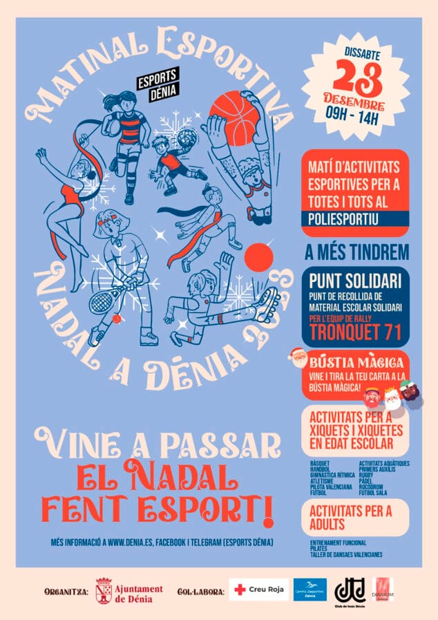 Imagen: Cartel de la Matinal Deportiva de Navidad en Dénia 2023