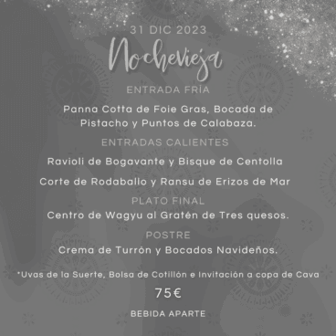 Celebra la última noche del año con un menú completo y variado