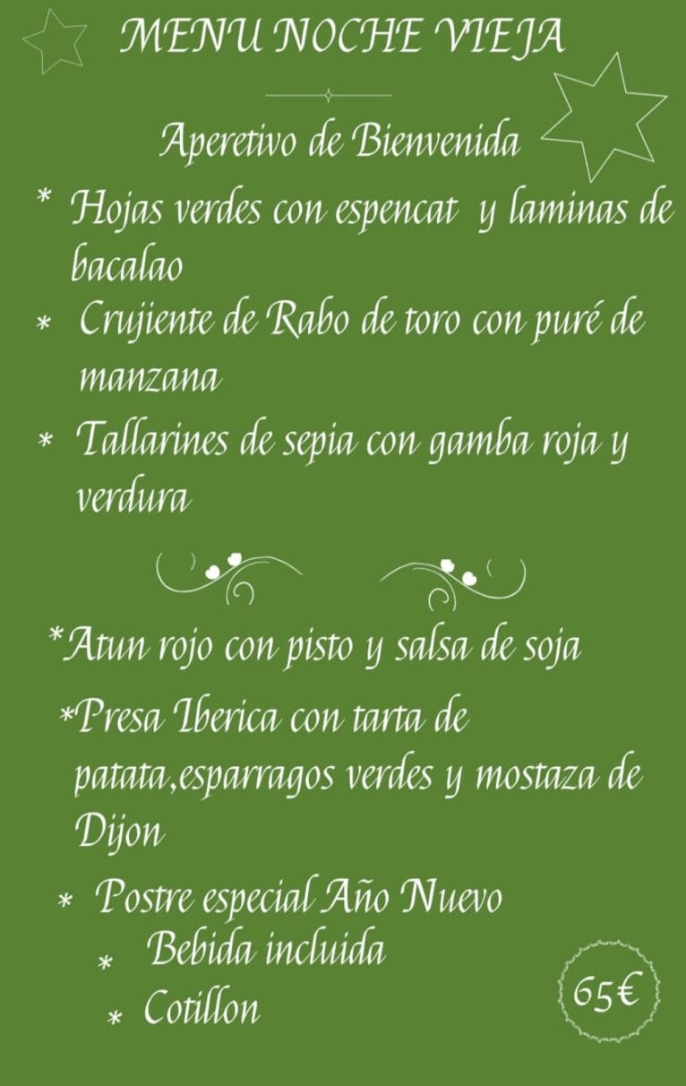 Degusta el menú de Nochevieja para desdir el año como te mereces