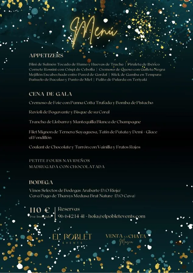 degusta un menu completo para despedir el 2023 como te mereces