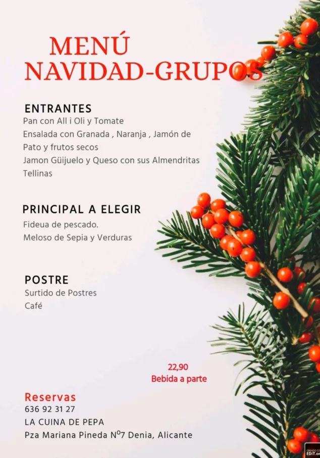 disfruta de los ingredientes de calidad con estos menus de navidad png