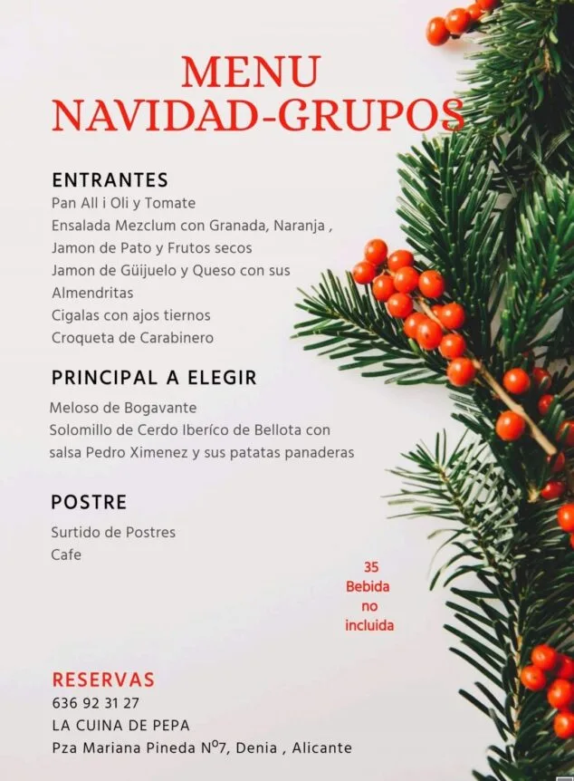 disfruta de un menu para estas fiestas lleno de tradicion