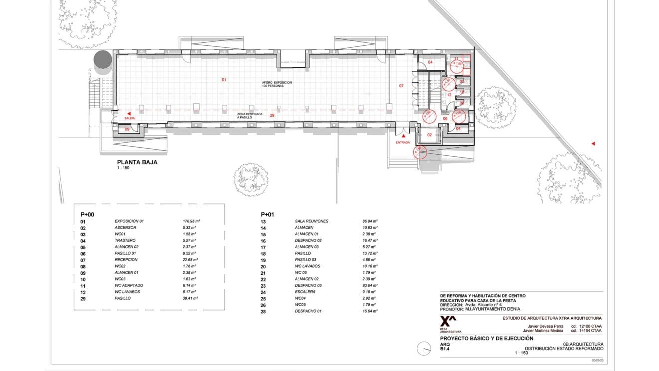 Plano interior de La Casa de la Festa de Dénia
