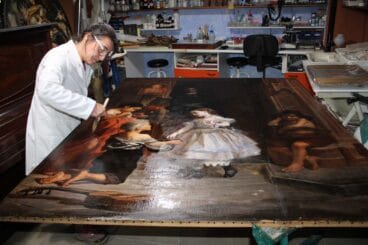 restauracion de la caritat del pintor llorens