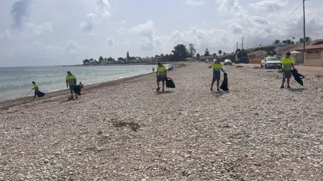 Así será el nuevo pliego de limpieza de las playas de Dénia: 11 millones de euros para 10 años de contrato 1 Imagen: Brigada de limpieza a pie en las playas de Dénia