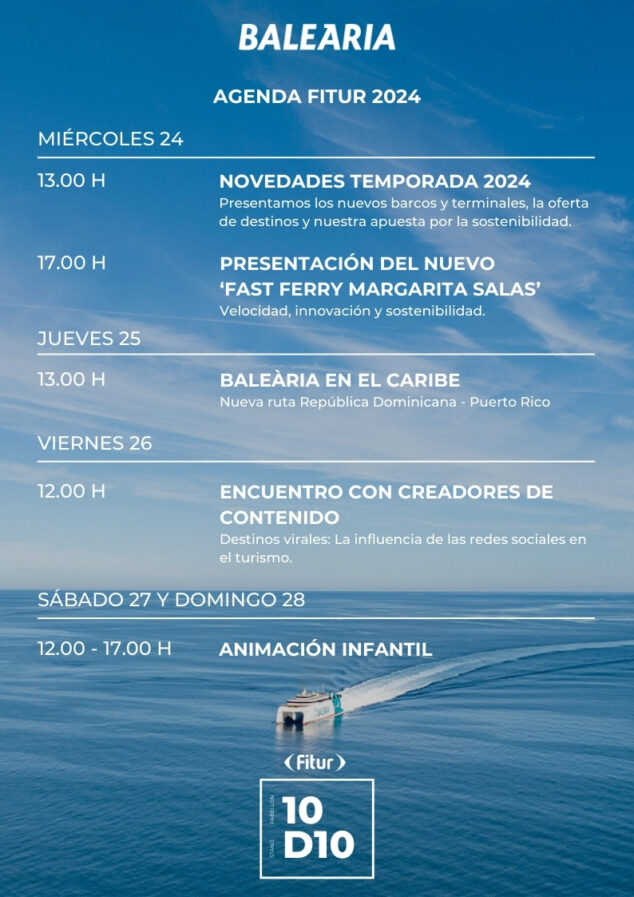 Imagen: La agenda de Balearia en Fitur