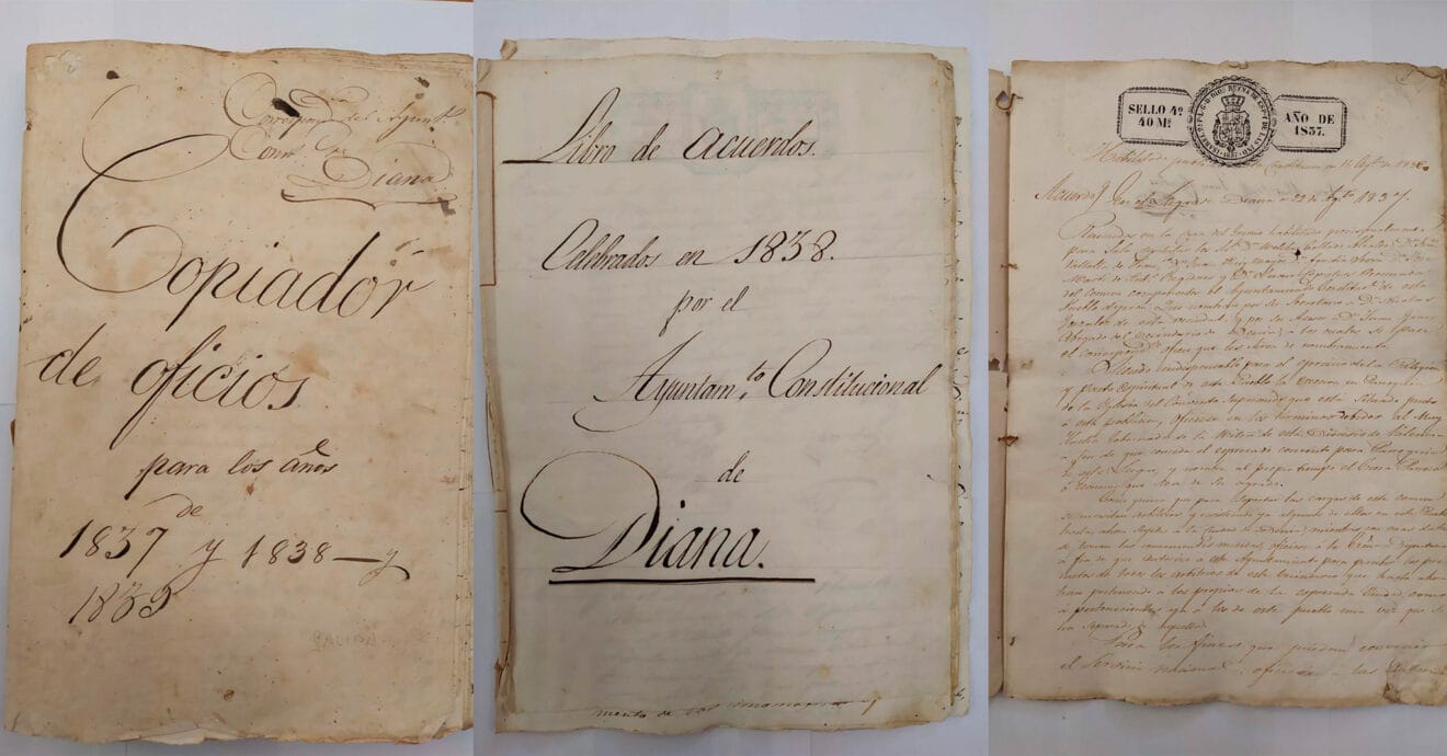 Documentación, actas y acuerdos originales del ayuntamiento y municipio de Diana (facilitados por Javier Calvo)
