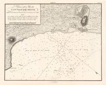Plano del puerto y ciudad de Dénia en 1813 (facilitado por Javier Calvo)