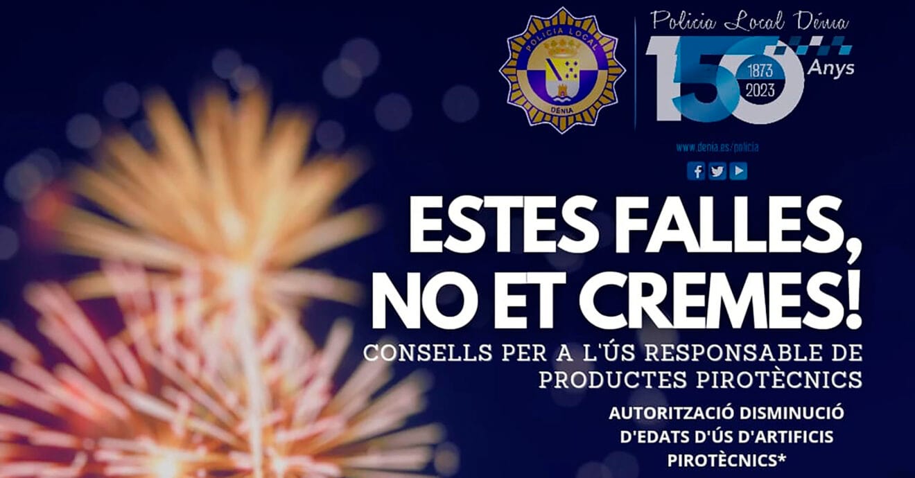 Campaña «Estes Falles, no et cremes!» en Dénia