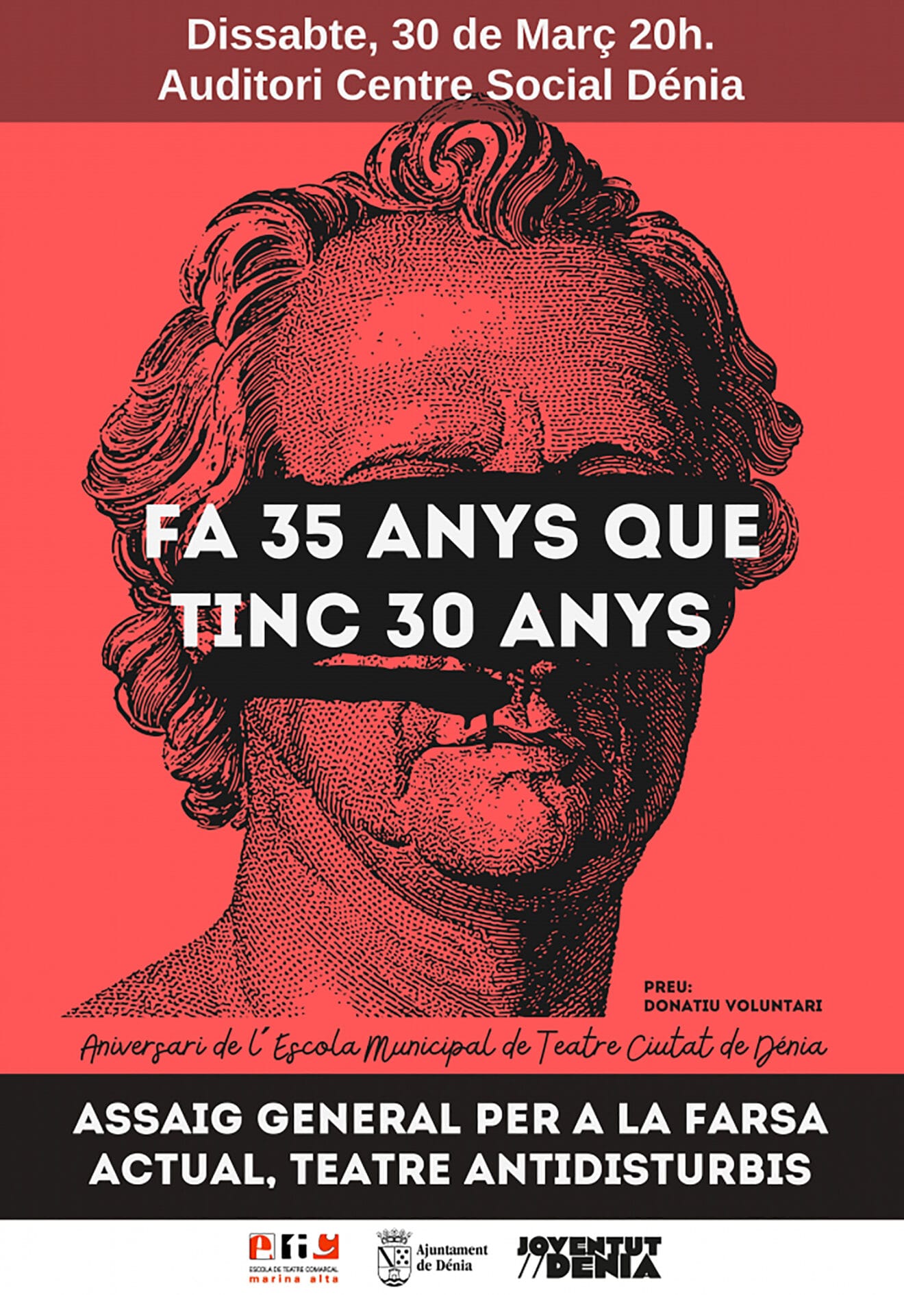 Cartel de la Escuela Municipal de Teatro Ciutat de Dénia