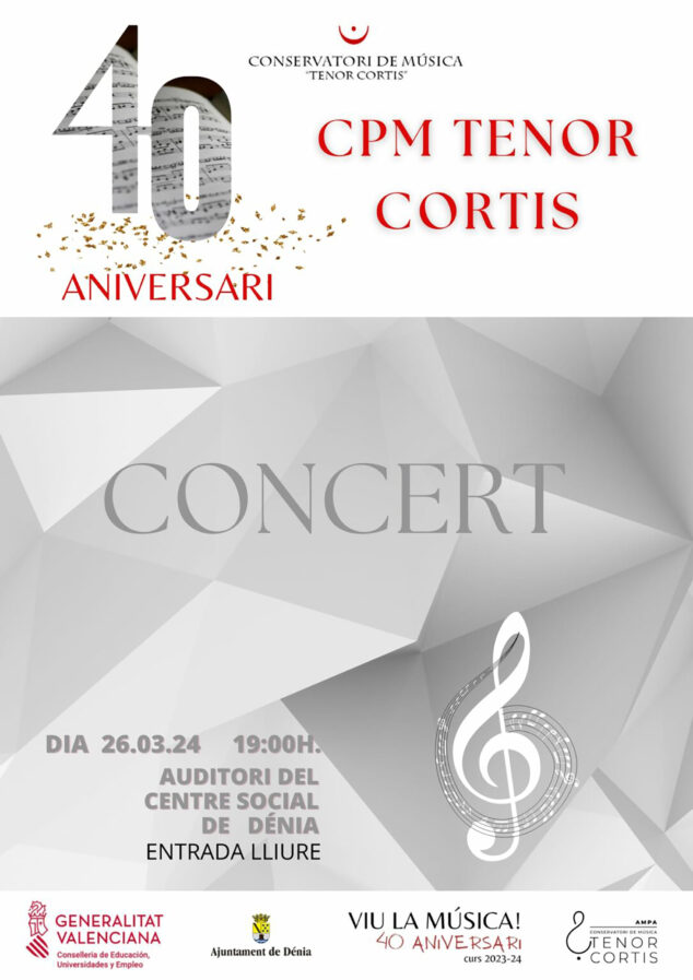 Imagen: Cartel del concierto del 40 Aniversario CPM Tenor Cortis
