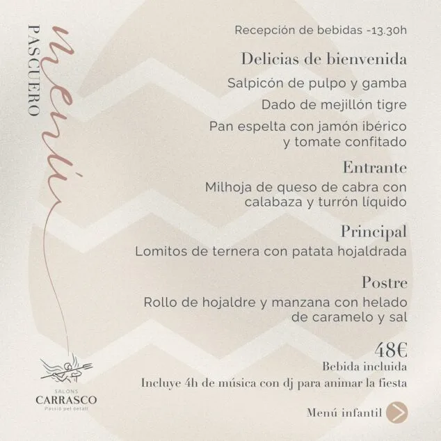 Degusta un menú especial y elegante que han preparado Salones Carrasco y Vida Fina para disfrutar estos días festivos 7 en menu completo para celebrar pascua con buen sabor y grata comoania