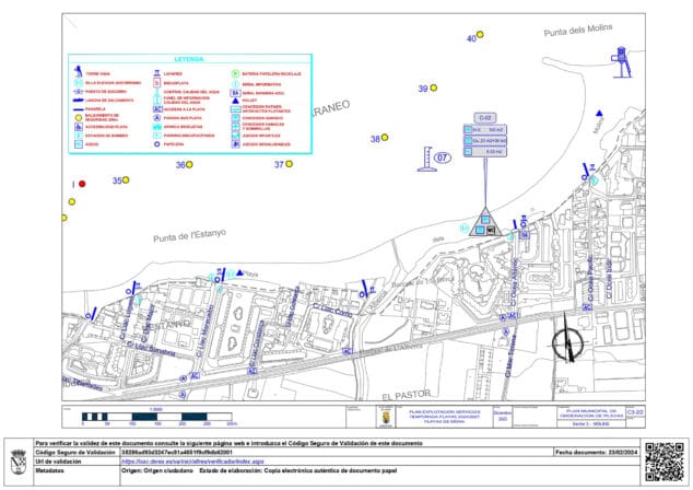 El Ayuntamiento de Dénia saca a licitación la explotación de los servicios de temporada de playas 1 Imagen: Pliego de preinscripciones técnicas