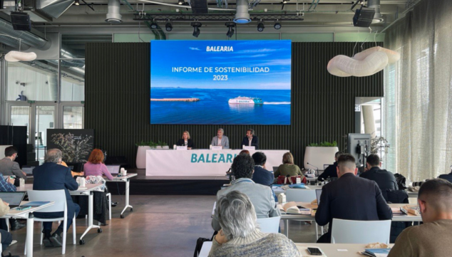 Imagen: Presentación del informe de sostenibilidad de Baleària 2023 en Dénia