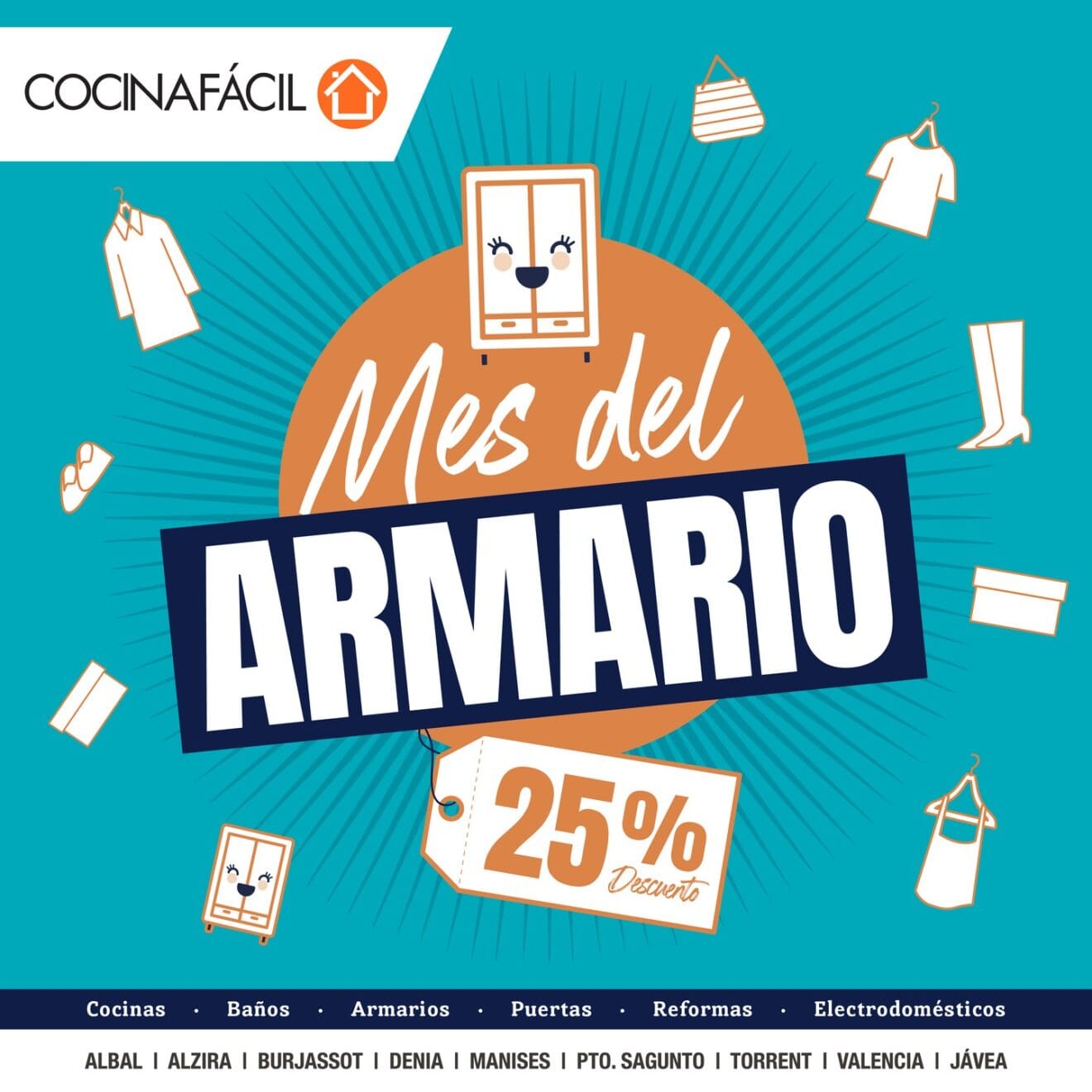 Promoción de marzo de un 25% de descuento en los armarios de Cocina Fácil