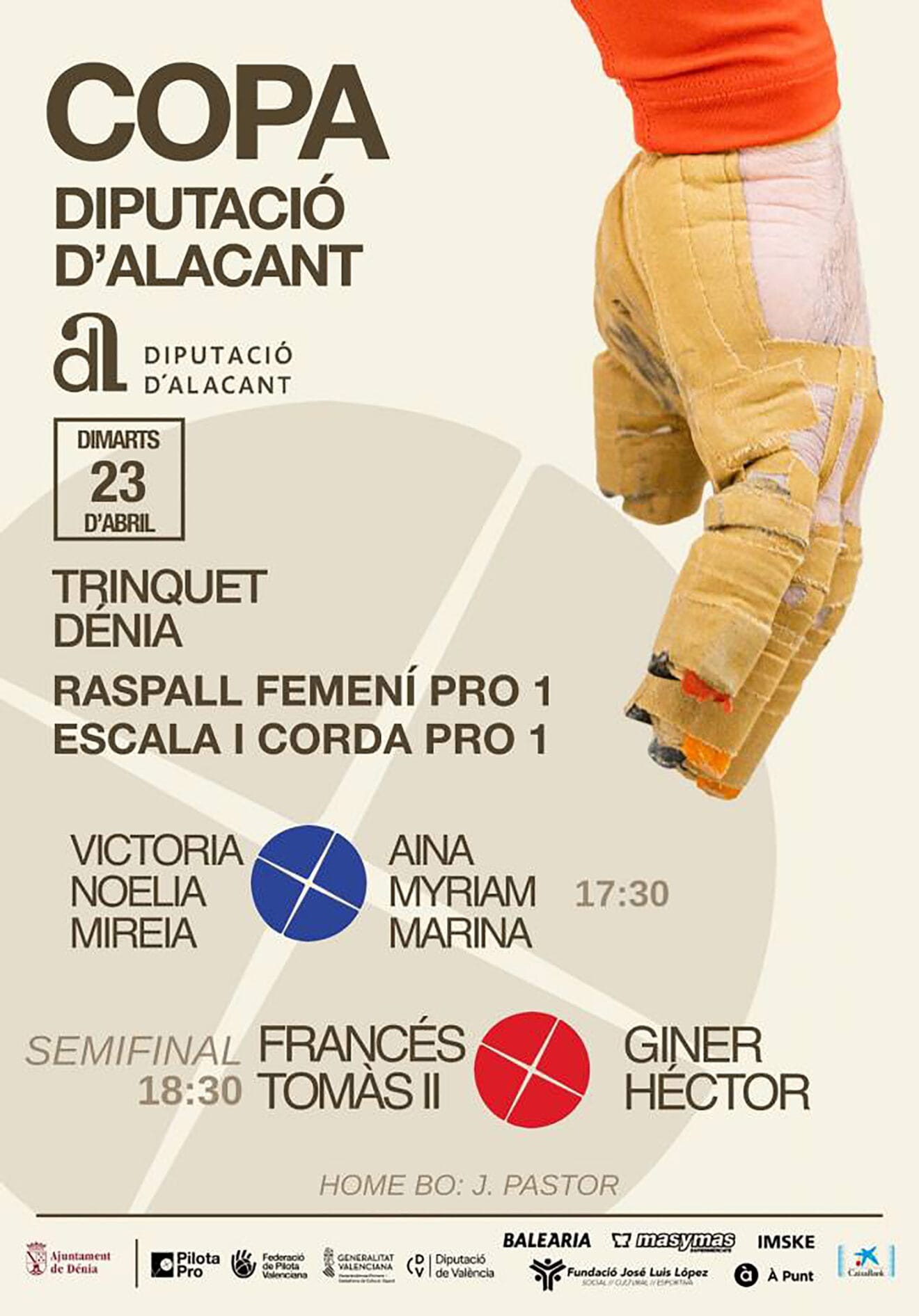 Cartel Copa Diputación de Alicante en Dénia