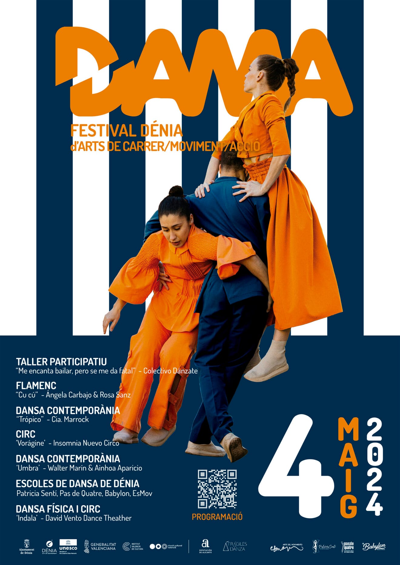 Cartel del segundo el DAMA Festival Dénia d’arts de carrer-moviment-acció 2024