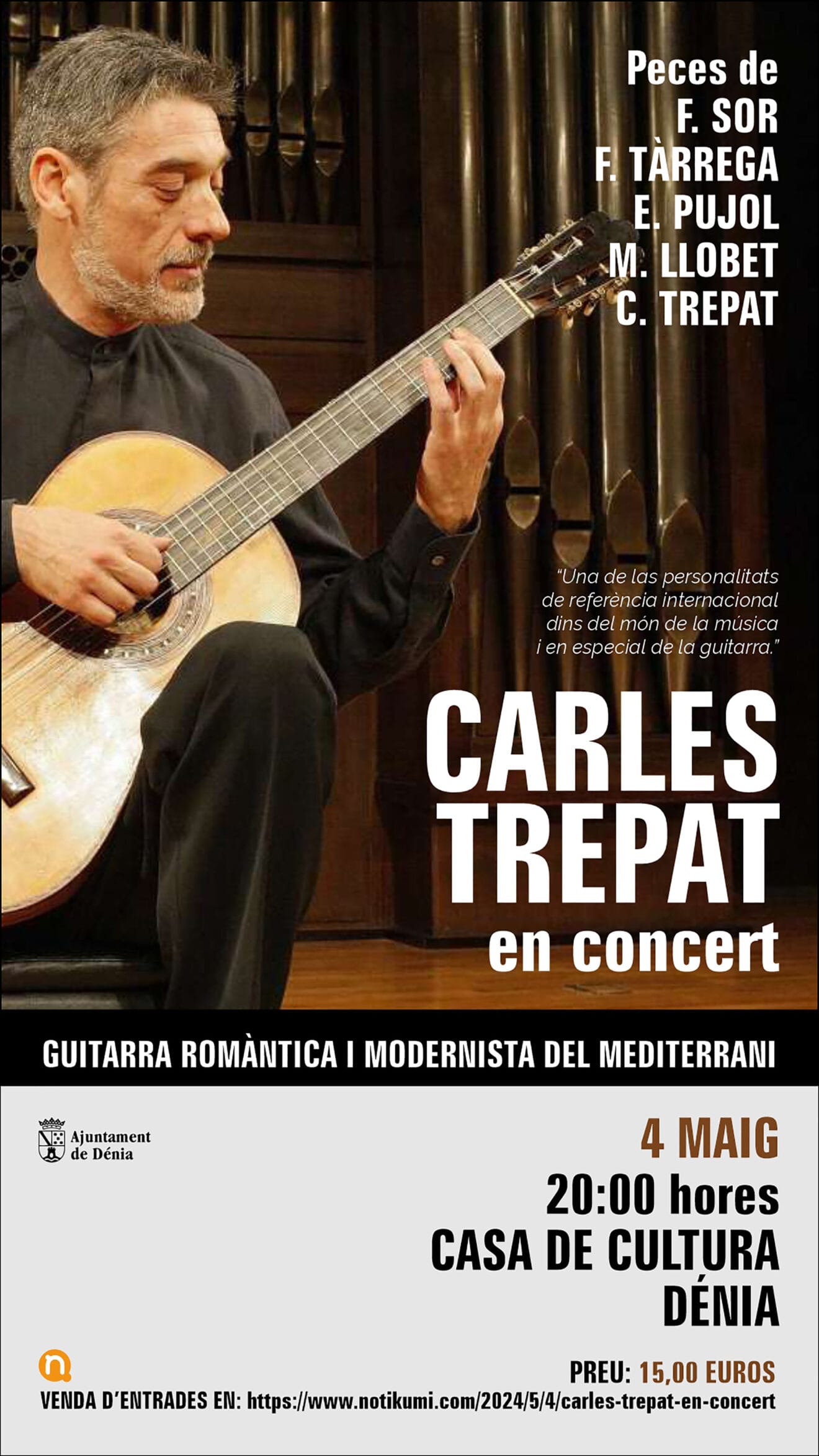 Concierto y masterclass de Carles Trepat en la Casa de Cultura de Dénia