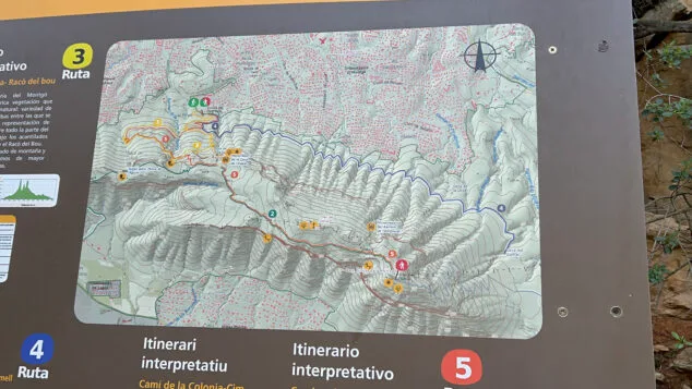 mapa con las diferentes rutas
