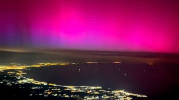 aurora boreal en un vuelo nocturno cerca de denia compartido por itineratur en x