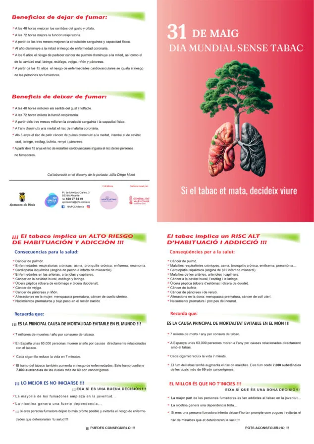 Imagen: Información para prevenir el tabaquismo en Dénia en el Día Mundial Sin Tabaco