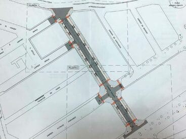 Plano de la reurbanización del carrer Sagunt de Dénia