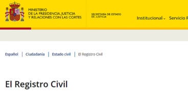 Web del Registro Civil