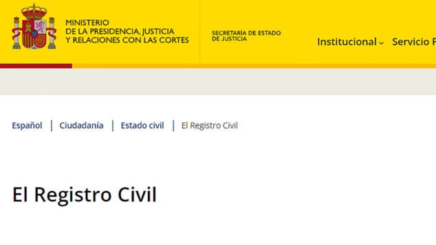 web del registro civil