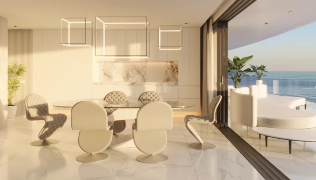 Bassetes Beach Residential: la promoción de viviendas de lujo en primera línea de playa en Dénia con 19 piscinas salinas y como partner Randof Real Estate en la comercialización 1 Imagen: Amplias zonas comunes llenas de encanto
