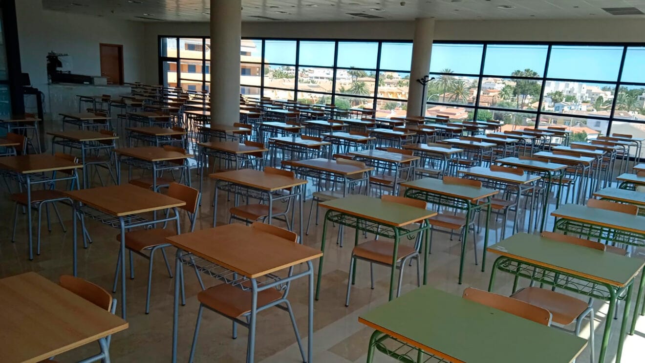 Aula para las pruebas de acceso a la universidad en Dénia