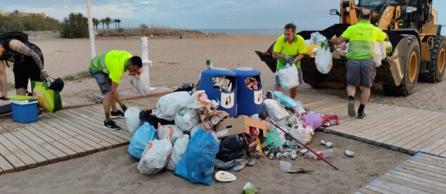 Imagen: Basura recogida en las playas de Dénia