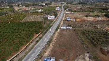 carretera de acceso a denia desde el aire archivo