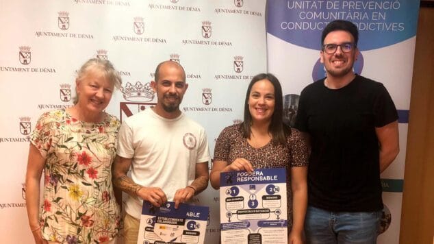 Imagen: La foguera de l'Hort de Dénia se suma al programa Servicio Responsable de prevención de adicciones que promueve un ocio más seguro y saludable