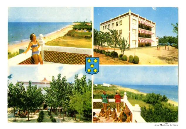 La Dénia de postal: cómo ha evolucionado la imagen con la que se vende la ciudad al turismo 11 Imagen: Postal turística de Dénia vendiendo la vida de Les Marines | Arxiu Municipal