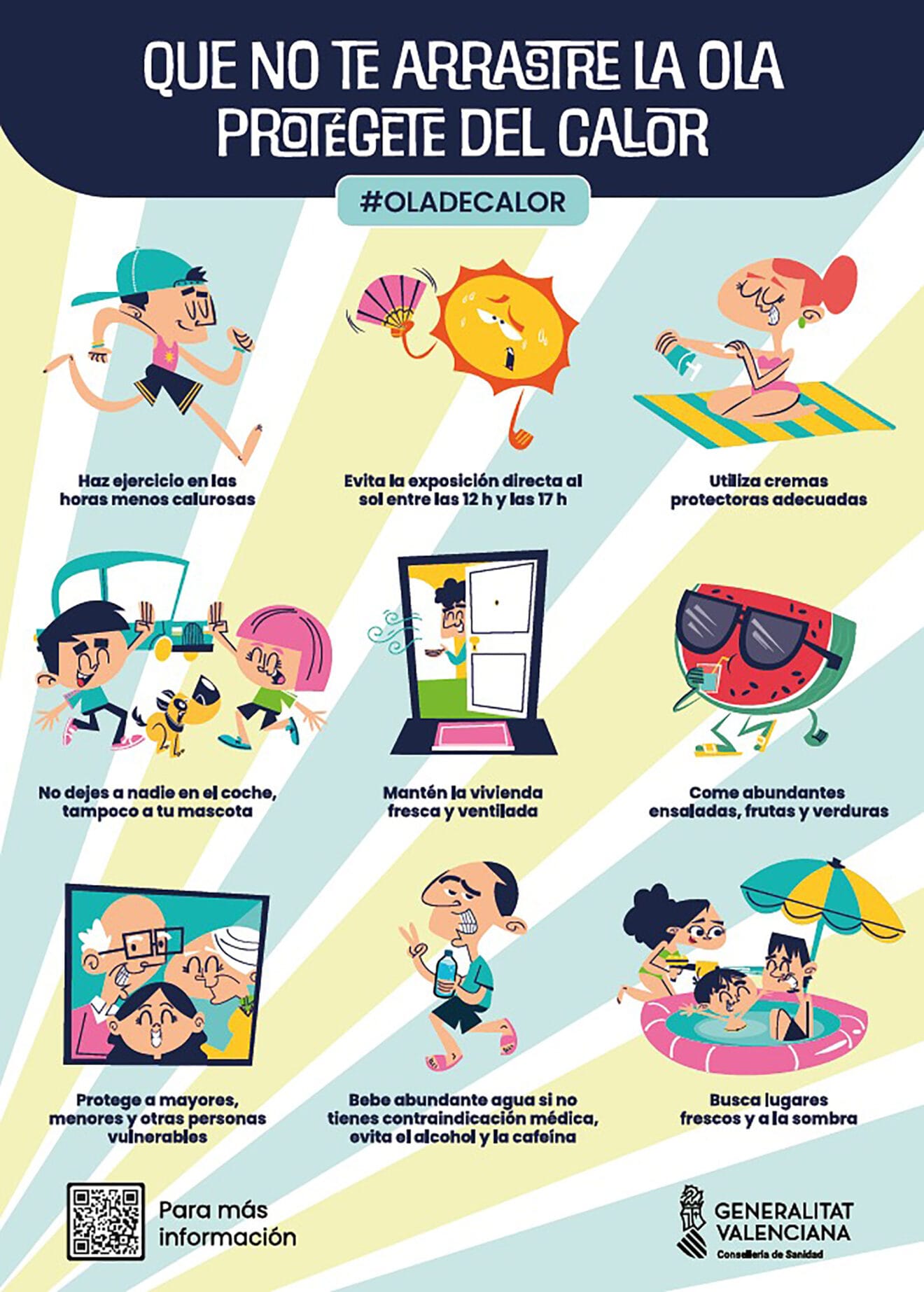 Consejos para la ola de calor. Generalitat Valenciana.