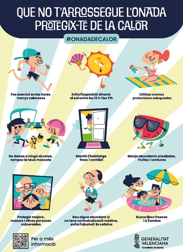 Imagen: Consejos para la ola de calor. Generalitat Valenciana.