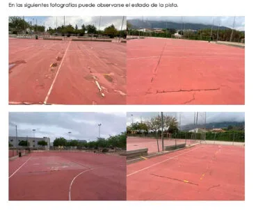 Estado deteriorado de las pistas de Dénia en Madrigueres