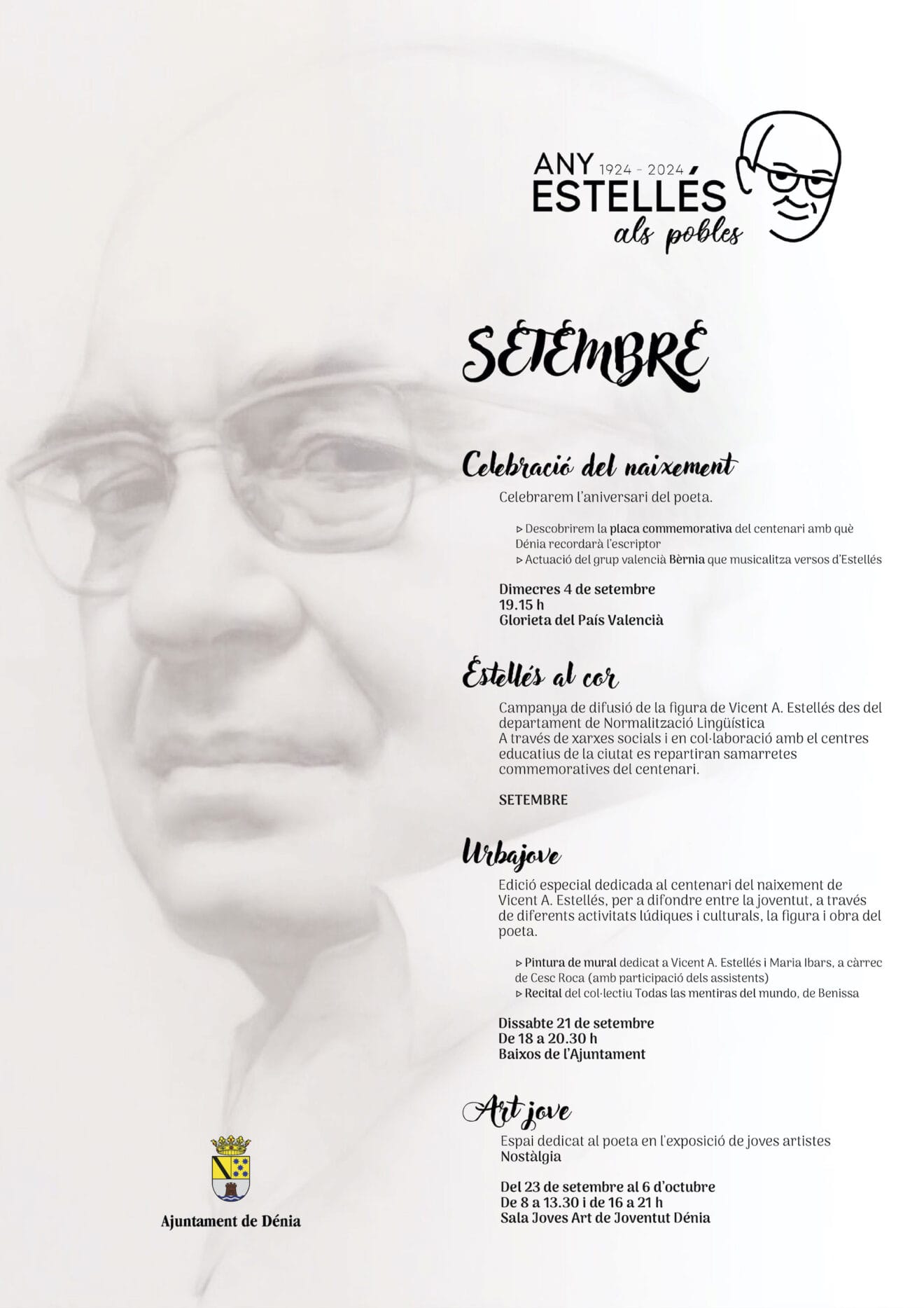 Programación septiembre del Any Estellés de Dénia