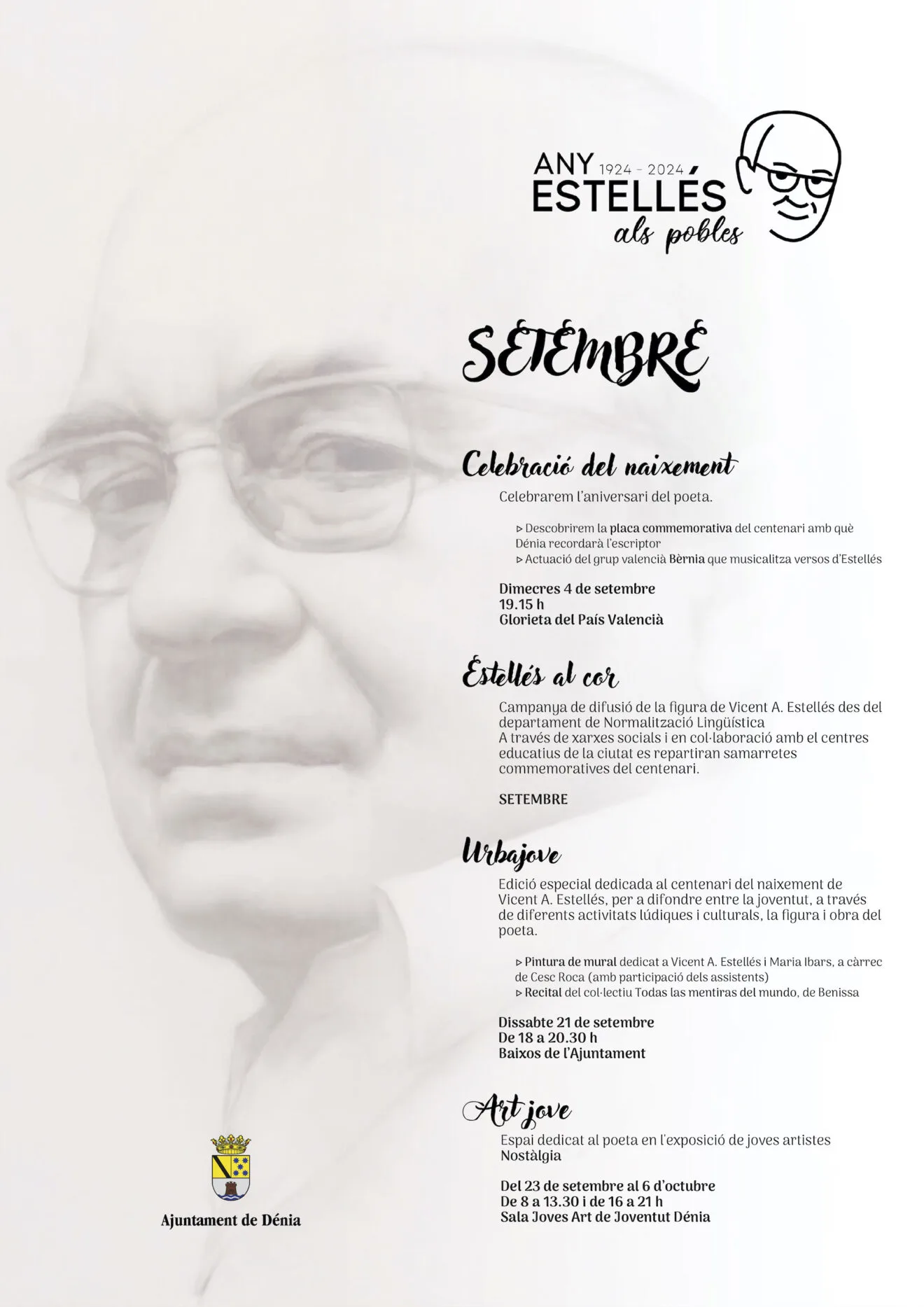 Programación septiembre del Any Estellés de Dénia