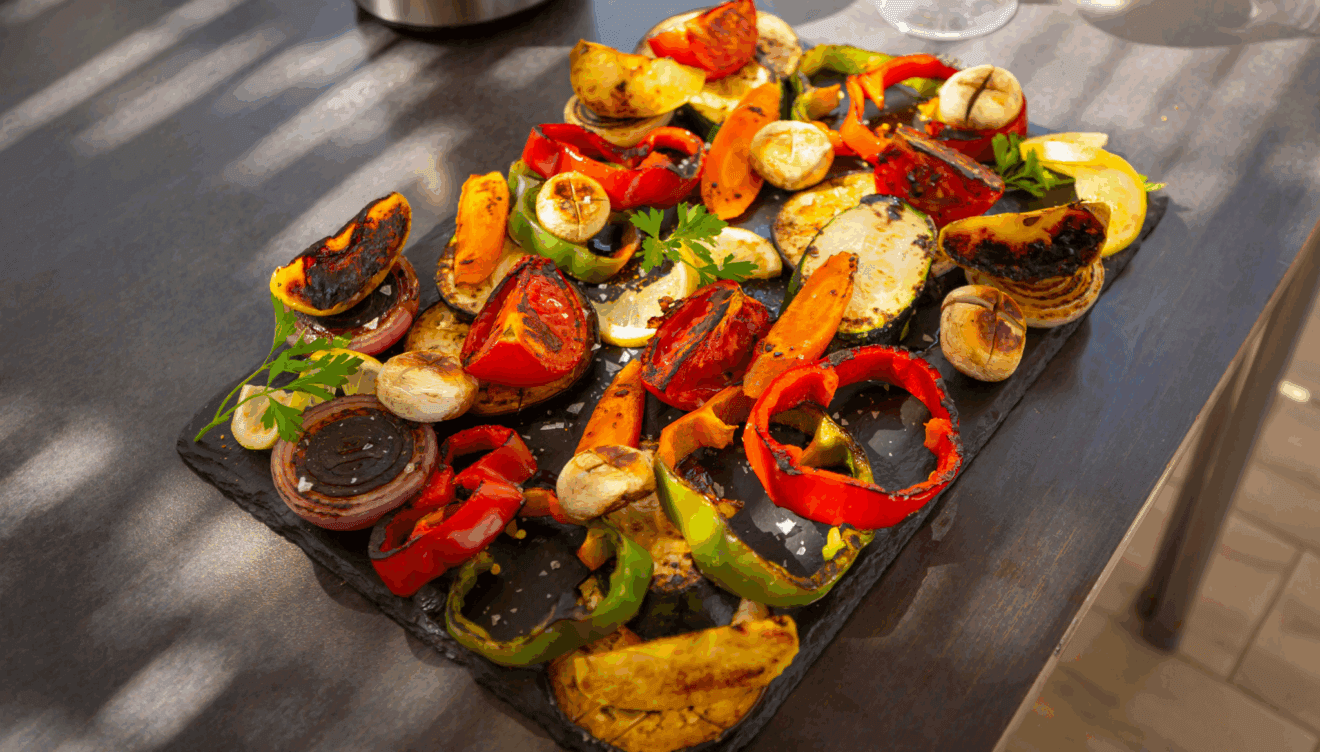 Una parrillada de verduras ideal para compartir